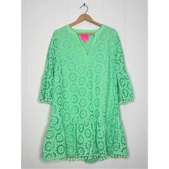 Lilly Pulitzer Bekah Eyelet Cutout Pom Pom Trim Dress - Picture 6 of 16